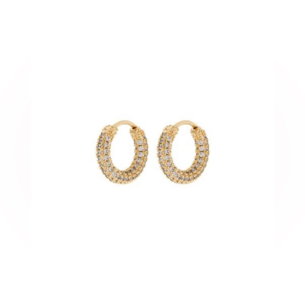 LUV AJ PAVE AMALFI HUGGIES- GOLD